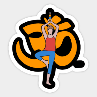 Beer Yoga Refined Sticker